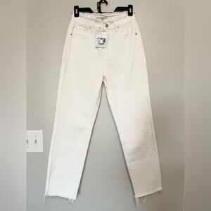 Adika White High Waisted Jeans NEW With Tags | Raw Hem | Size S